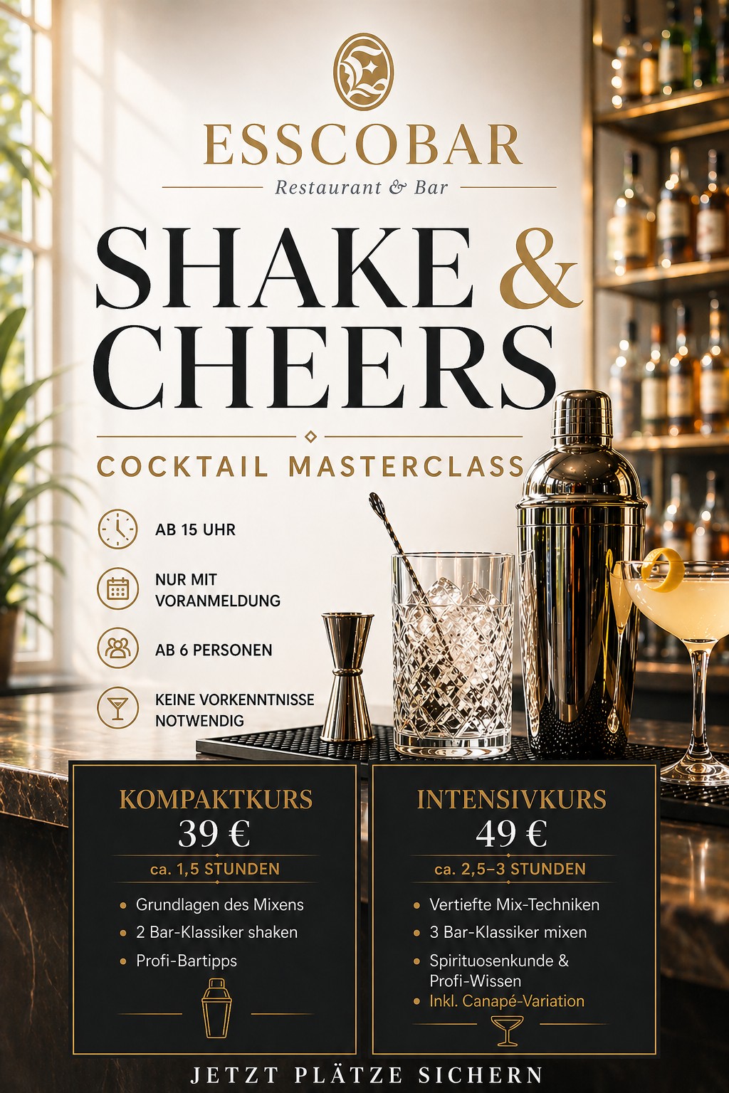 Flyer Cocktailkurs Shake & Cheers